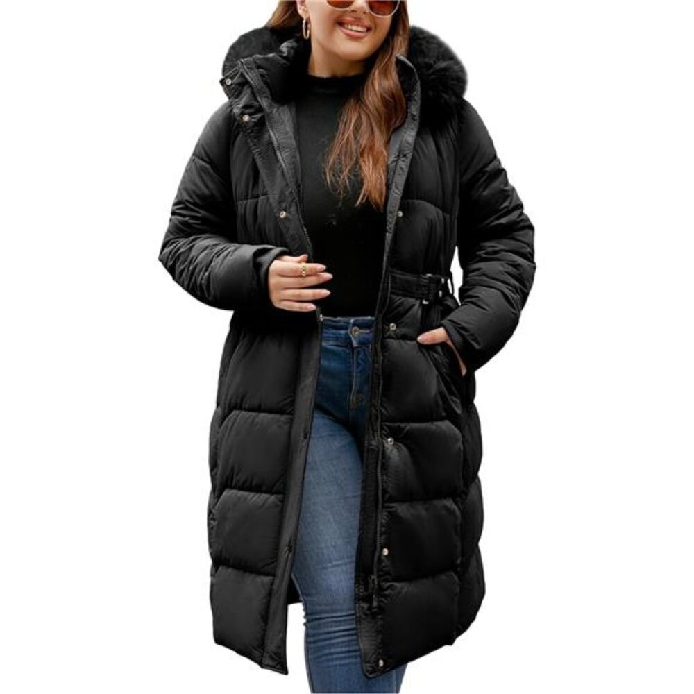 Women's Puffer Coat Plus Size Winter Jacket Warm Hooded Thicken Padded Bubble